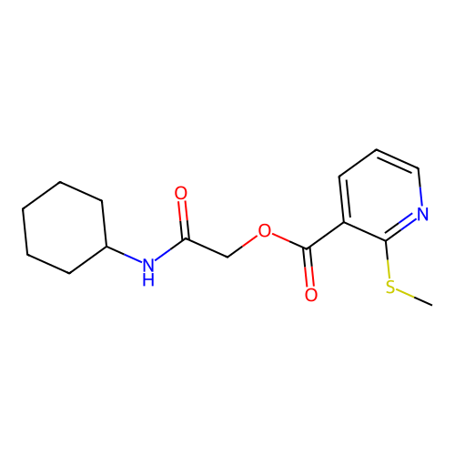[2-(Cyclohexylamino)-2-oxoethyl] 2-methylsulfanylpyridine-3-carboxylate structure