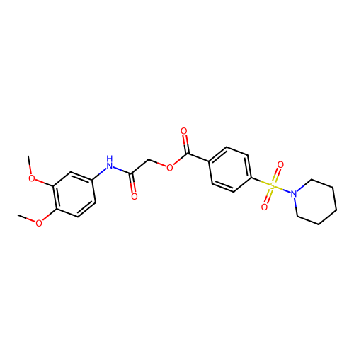 [2-(3,4-Dimethoxyanilino)-2-oxoethyl] 4-piperidin-1-ylsulfonylbenzoate structure