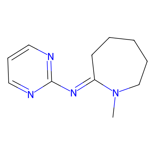 2-Pyrimidinamine, N-(hexahydro-1-methyl-2H-azepin-2-ylidene)- structure