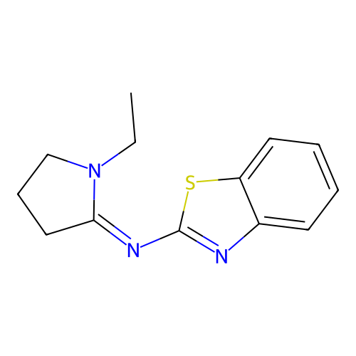 N-(1,3-benzothiazol-2-yl)-1-ethylpyrrolidin-2-imine structure