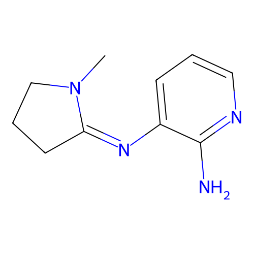 2-Amino-3-(1-methyl-2-pyrrolidinylidene)aminopyridine structure