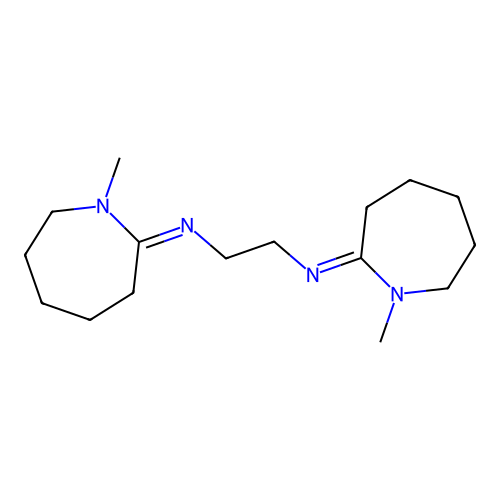 N,N'-Bis(hexahydro-1-methyl-2H-azepin-2-ylidene)-1,2-ethanediamine structure