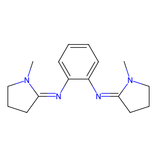 N,N'-Bis(1-methyl-2-pyrrolidinylidene)-o-phenylenediamine structure