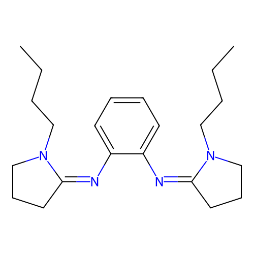 N,N'-Bis(1-butyl-2-pyrrolidinylidene)-1,2-benzenediamine structure