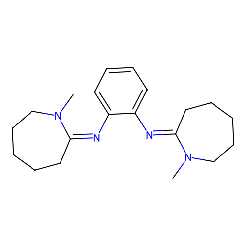 N,N'-Bis(hexahydro-1-methyl-2H-azepin-2-ylidene)-1,2-benzenediamine structure