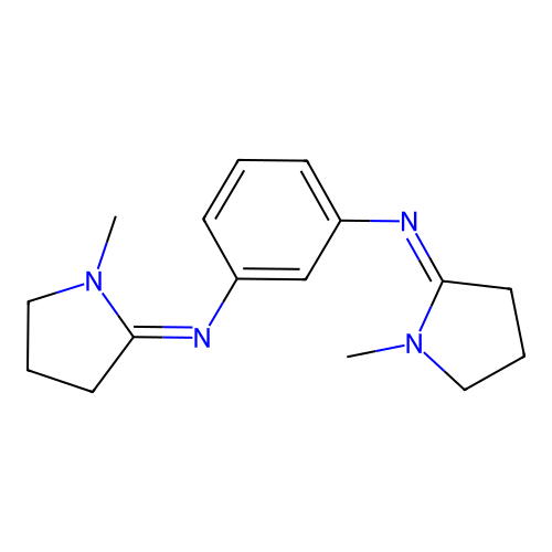 N,N'-Bis(1-methyl-2-pyrrolidinylidene)-1,3-benzenediamine structure