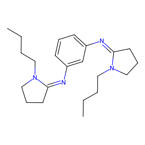 N,N'-Bis(1-butyl-2-pyrrolidinylidene)-1,3-benzenediamine structure