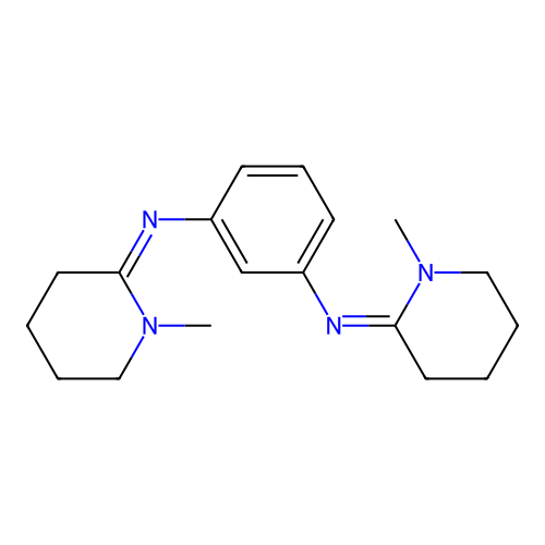 N,N'-Bis(1-methyl-2-piperidinylidene)-1,3-benzenediamine structure