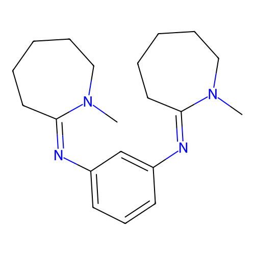 N,N'-Bis(hexahydro-1-methyl-2H-azepin-2-ylidene)-1,3-benzenediamine structure