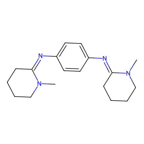 N,N'-Bis(1-methyl-2-piperidinylidene)-1,4-benzenediamine structure