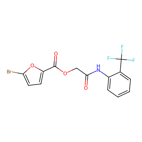 {[2-(Trifluoromethyl)phenyl]carbamoyl}methyl 5-bromofuran-2-carboxylate structure