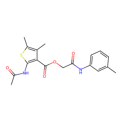 [2-(3-Methylanilino)-2-oxoethyl] 2-acetamido-4,5-dimethylthiophene-3-carboxylate structure