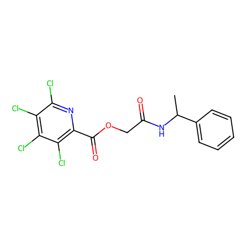 [(1-Phenylethyl)carbamoyl]methyl 3,4,5,6-tetrachloropyridine-2-carboxylate structure