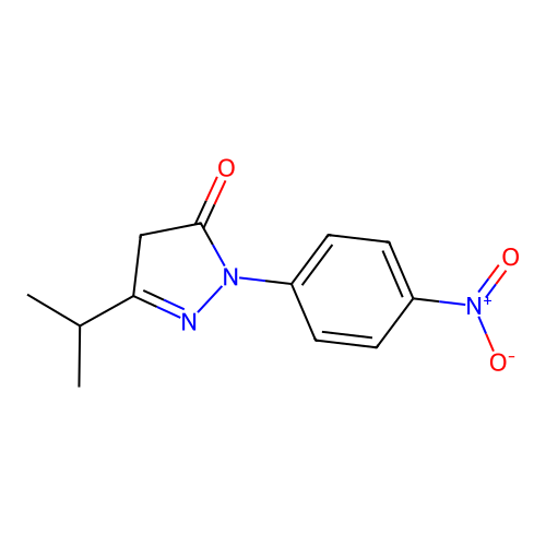 2-(4-nitrophenyl)-5-propan-2-yl-4H-pyrazol-3-one structure