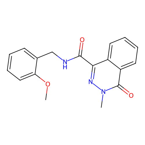 N-(2-methoxybenzyl)-3-methyl-4-oxo-3,4-dihydro-1-phthalazinecarboxamide structure