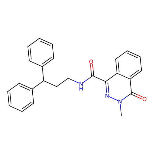 N-(3,3-diphenylpropyl)-3-methyl-4-oxo-3,4-dihydrophthalazine-1-carboxamide structure