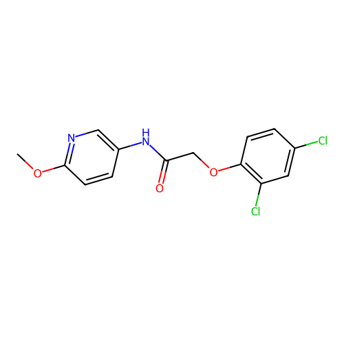 2-(2,4-dichlorophenoxy)-N-(6-methoxypyridin-3-yl)acetamide structure