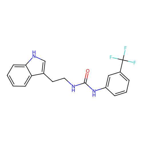 3-[2-(1H-indol-3-yl)ethyl]-1-[3-(trifluoromethyl)phenyl]urea structure