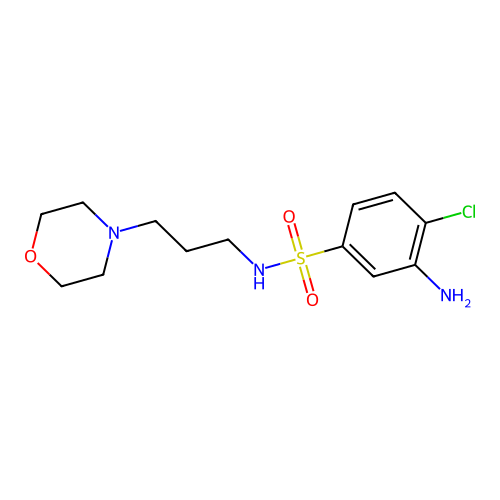 3-amino-4-chloro-N-(3-(morpholin-4-yl)propyl)benzene-1-sulfonamide structure