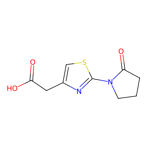 2-(2-Oxo-1-pyrrolidinyl)-4-thiazoleacetic acid structure