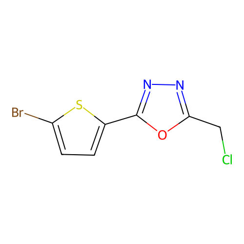 2-(5-Bromothiophen-2-yl)-5-(chloromethyl)-1,3,4-oxadiazole structure