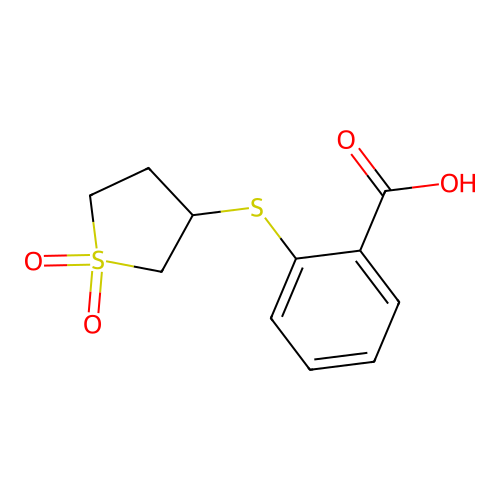 2-[(1,1-Dioxo-1lambda6-thiolan-3-yl)sulfanyl]benzoic acid structure