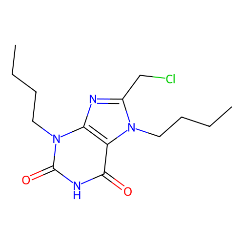 3,7-dibutyl-8-(chloromethyl)-3,7-dihydro-1H-purine-2,6-dione structure