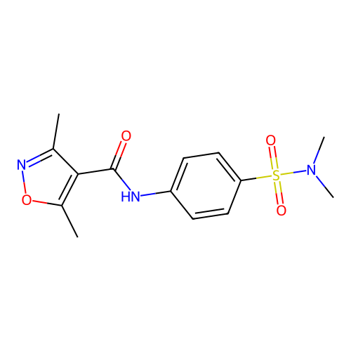 N-[4-(dimethylsulfamoyl)phenyl]-3,5-dimethyl-1,2-oxazole-4-carboxamide structure