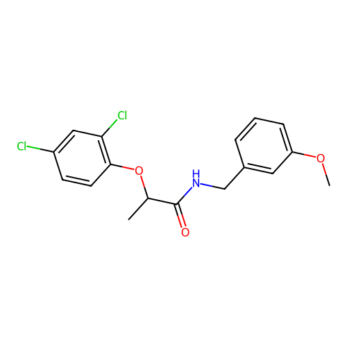 2-(2,4-dichlorophenoxy)-N-[(3-methoxyphenyl)methyl]propanamide structure