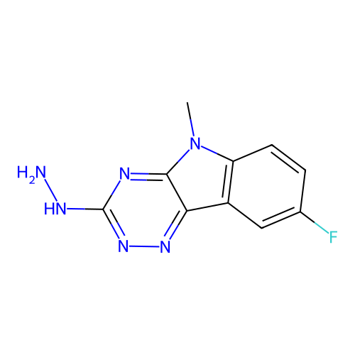 (8-Fluoro-5-methyl-[1,2,4]triazino[5,6-b]indol-3-yl)hydrazine structure