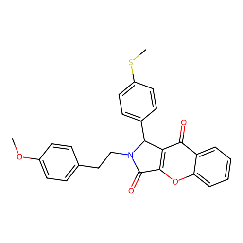 2-(4-methoxyphenethyl)-1-(4-(methylthio)phenyl)-1,2-dihydrochromeno[2,3-c]pyrrole-3,9-dione structure