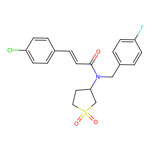 (2E)-3-(4-chlorophenyl)-N-(1,1-dioxidotetrahydrothiophen-3-yl)-N-(4-fluorobenzyl)prop-2-enamide structure