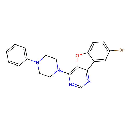 8-Bromo-4-(4-phenylpiperazin-1-yl)[1]benzofuro[3,2-d]pyrimidine structure