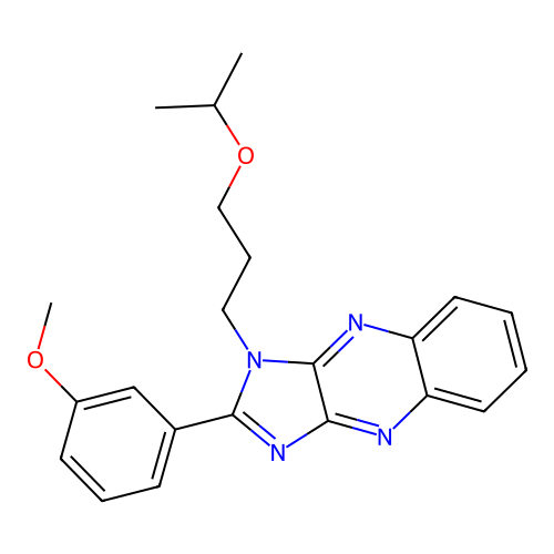 2-(3-methoxyphenyl)-1-[3-(propan-2-yloxy)propyl]-1H-imidazo[4,5-b]quinoxaline structure