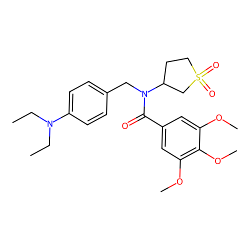 N-[4-(diethylamino)benzyl]-N-(1,1-dioxidotetrahydrothiophen-3-yl)-3,4,5-trimethoxybenzamide structure