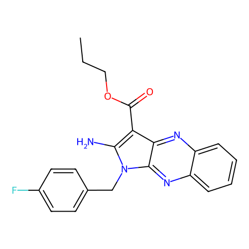 propyl 2-amino-1-(4-fluorobenzyl)-1H-pyrrolo[2,3-b]quinoxaline-3-carboxylate structure