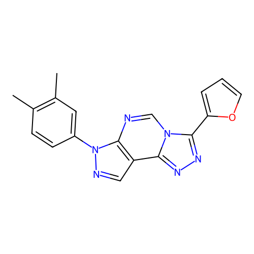 7-(3,4-dimethylphenyl)-3-(furan-2-yl)-7H-pyrazolo[4,3-e][1,2,4]triazolo[4,3-c]pyrimidine structure