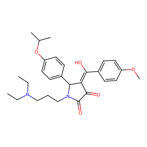 (4E)-1-[3-(diethylamino)propyl]-4-[hydroxy-(4-methoxyphenyl)methylidene]-5-(4-propan-2-yloxyphenyl)pyrrolidine-2,3-dione structure