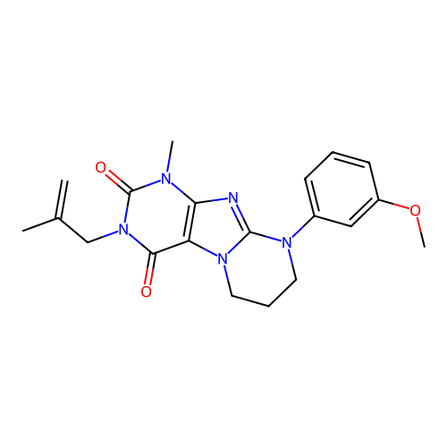 9-(3-methoxyphenyl)-1-methyl-3-(2-methylprop-2-enyl)-7,8-dihydro-6H-purino[7,8-a]pyrimidine-2,4-dione structure