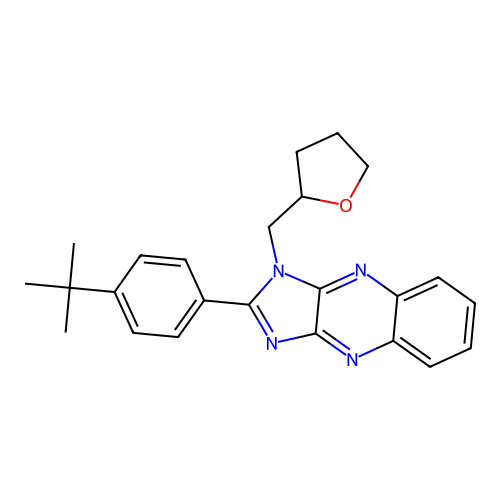 2-(4-tert-butylphenyl)-3-(oxolan-2-ylmethyl)imidazo[4,5-b]quinoxaline structure