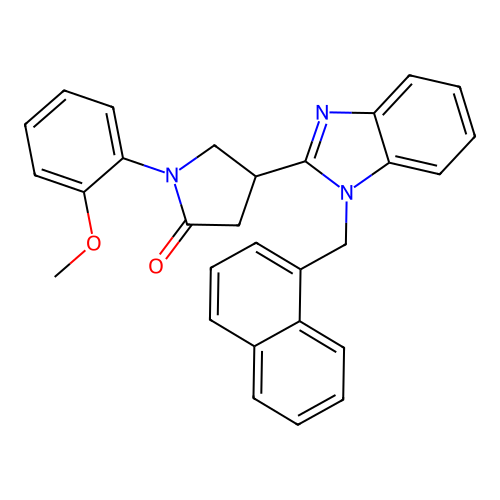 1-(2-methoxyphenyl)-4-[1-(naphthalen-1-ylmethyl)-1H-benzimidazol-2-yl]pyrrolidin-2-one structure