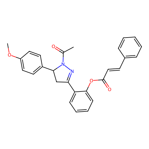 [2-[1-acetyl-5-(4-methoxyphenyl)-4,5-dihydropyrazol-3-yl]phenyl] 3-phenylprop-2-enoate structure