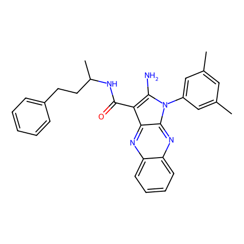 2-amino-1-(3,5-dimethylphenyl)-N-(4-phenylbutan-2-yl)-1H-pyrrolo[2,3-b]quinoxaline-3-carboxamide structure