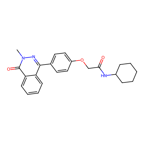 N-cyclohexyl-2-(4-(3-methyl-4-oxo-3,4-dihydrophthalazin-1-yl)phenoxy)acetamide structure
