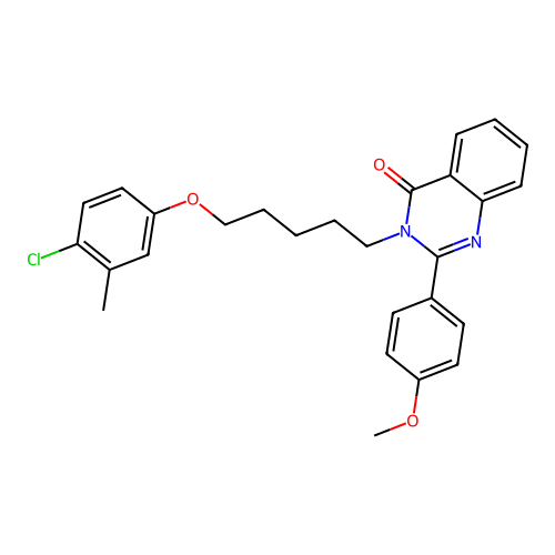 3-(5-(4-chloro-3-methylphenoxy)pentyl)-2-(4-methoxyphenyl)quinazolin-4(3H)-one structure