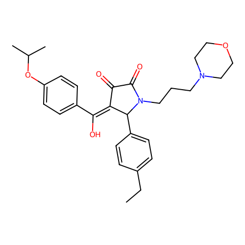 (4E)-5-(4-ethylphenyl)-4-[hydroxy-(4-propan-2-yloxyphenyl)methylidene]-1-(3-morpholin-4-ylpropyl)pyrrolidine-2,3-dione structure