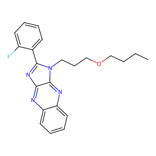 1-(3-butoxypropyl)-2-(2-fluorophenyl)-1H-imidazo[4,5-b]quinoxaline structure