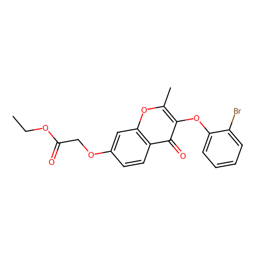 ethyl 2-((3-(2-bromophenoxy)-2-methyl-4-oxo-4H-chromen-7-yl)oxy)acetate structure