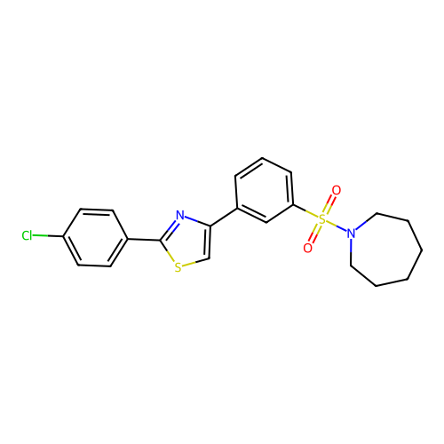1-({3-[2-(4-Chlorophenyl)-1,3-thiazol-4-yl]phenyl}sulfonyl)azepane structure