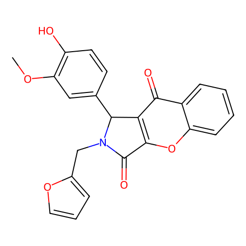 2-(furan-2-ylmethyl)-1-(4-hydroxy-3-methoxyphenyl)-1,2-dihydrochromeno[2,3-c]pyrrole-3,9-dione structure
